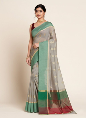 dhanjyoti Woven, Striped Daily Wear Silk Blend Saree(Multicolor)