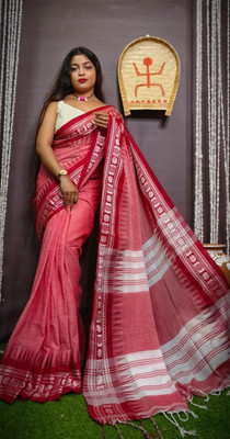 cloud vastra Woven Handloom Pure Cotton Saree(Multicolor)
