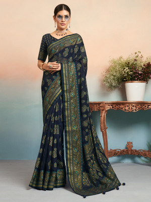 ANOUK Woven Bollywood Georgette Saree(Blue)