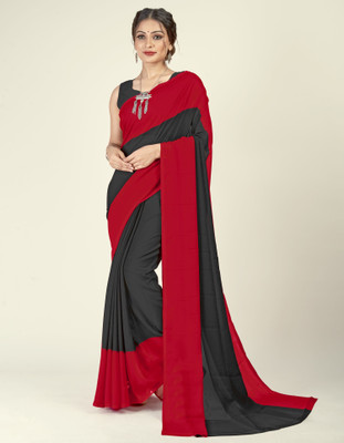 kashvi sarees Color Block Bollywood Georgette Saree(Red)