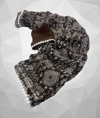 majisasaree Printed Bollywood Crepe Saree(Brown)