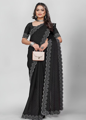 TIRTHU ENTERPRISE Embellished Banarasi Art Silk Saree(Black)