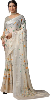 Virendra Textiles Printed Bollywood Chiffon Saree(Yellow)