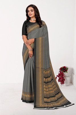 Vimla Printed Bollywood Crepe Saree(Grey)