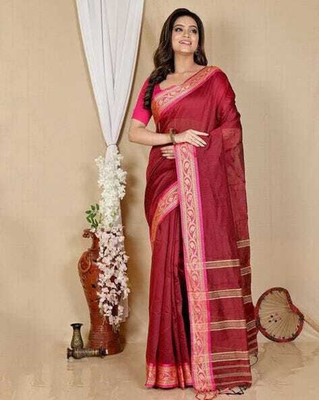 SSK Self Design Handloom Handloom Pure Cotton Saree(Black)