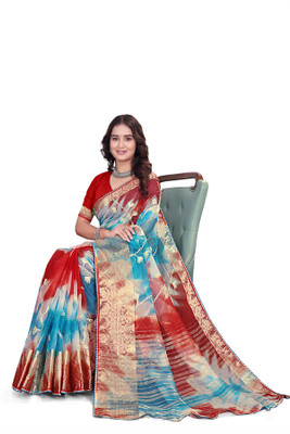Aarunika IC Solid/Plain Bollywood Organza Saree(Maroon)