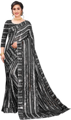 KV Fashion Embellished Bollywood Georgette Saree(Black)