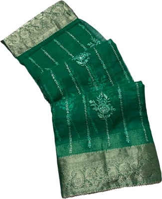 MINE CHOICE Embroidered Bollywood Art Silk, Organza Saree(Green)