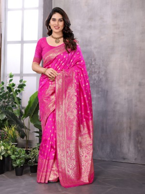 Sidhidata Woven Kanjivaram Jacquard Saree(Pink)