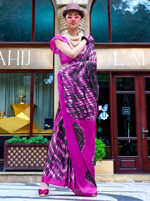 Divastri Printed Daily Wear Crepe Saree(Pink)