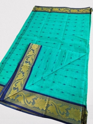 Dutta Self Design Tant Pure Cotton Saree(Yellow)