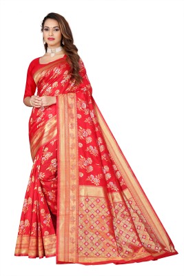 DARSHAN CREATION Woven Kanjivaram Pure Silk Saree(Red)