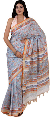SHIVANYA HANDICRAFTS Printed Chanderi Chanderi Saree(Grey)