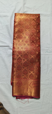 SAP fashions Woven Kanjivaram Silk Blend Saree(Green)