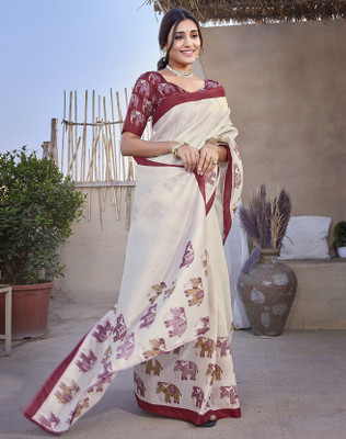 YASHIKA Printed Daily Wear Art Silk Saree(Red)