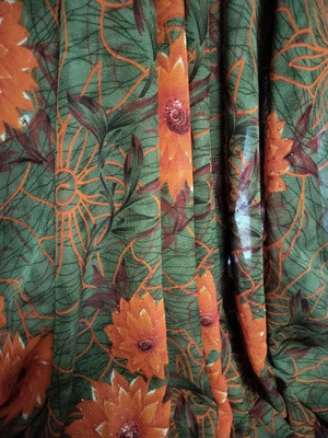 Sareewali Printed Daily Wear Georgette, Chiffon Saree(Green)