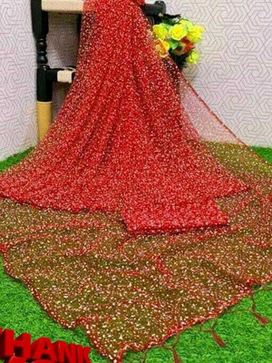 JPBANNA Self Design Bollywood Net Saree(Multicolor)