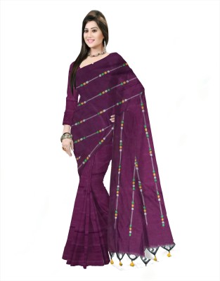 Pramila Saree House Striped Bollywood Satin Saree(Purple)