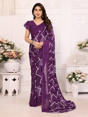 AAI LAXMI CREATION Digital Print, Printed Daily Wear Georgette Saree(Purple)