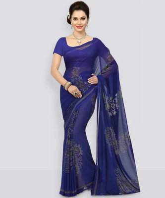 YASHIKA Printed Daily Wear Georgette Saree(Blue)