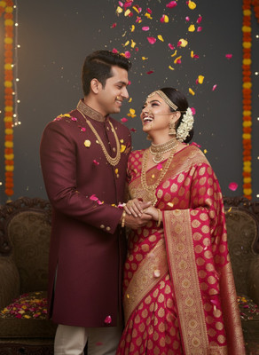 LYANNA Woven, Self Design, Temple Border Banarasi Handloom Satin Saree(Pink)