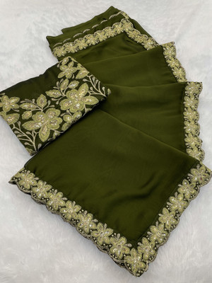 Ttex Embellished Bollywood Chiffon Saree(Multicolor)