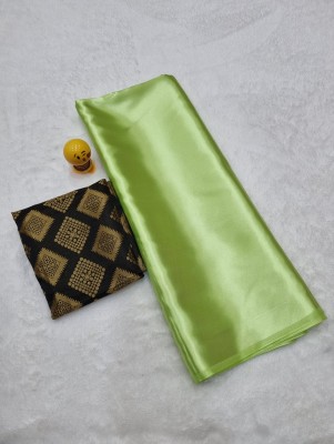 Arpita Fashion Solid/Plain, Embroidered Bollywood Satin Saree(Light Green)