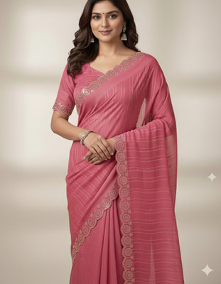 TRENDY CULTURE ENTERPRISES Embellished Bollywood Cotton Blend Saree(Yellow)