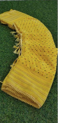 vani's studio Printed, Solid/Plain, Self Design Bandhani Chiffon, Georgette Saree(Yellow)