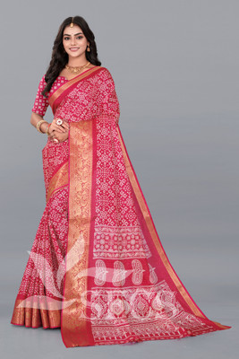 SFCS Printed Kalamkari Jacquard Saree(Pink)