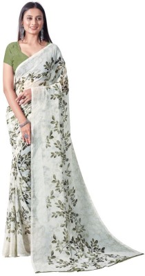 Sitanjali Lifestyle Floral Print Daily Wear Georgette Saree(Green)