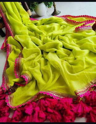 RAJ DARBAR Embellished Tant Georgette Saree(Multicolor)