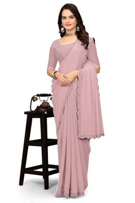 KAKADIYA CREATION Embellished Bollywood Chiffon Saree(Pink)
