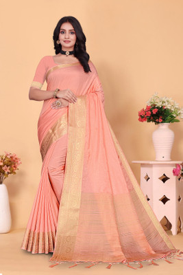 Aarunika IC Solid/Plain Bollywood Pure Silk Saree(Cream)
