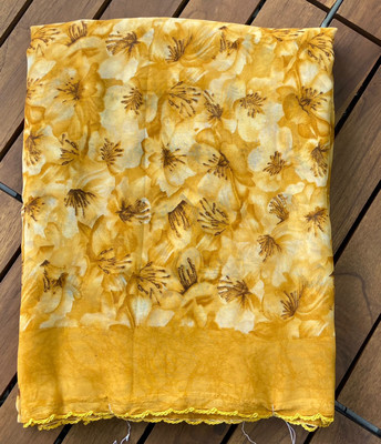 bhavika silk mills Printed Daily Wear Georgette Saree(Mustard)
