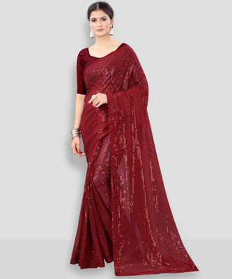 Clemira Embellished Bollywood Georgette Saree(Maroon)