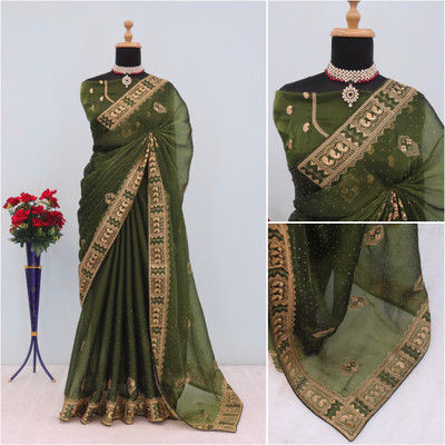 KHRITI FAB Self Design Bollywood Jimmy choo Saree(Light Green)