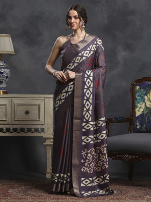 Sareemall Printed Madurai Silk Blend Saree(Magenta)