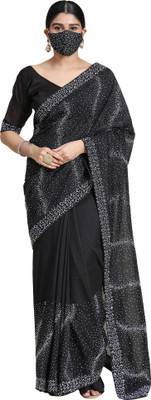 pUNYATHA CREATION Embellished Bollywood Pure Silk Saree(Black)