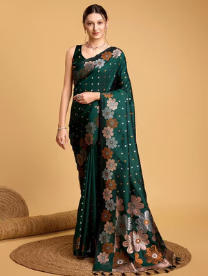 Sitanjali Woven Bollywood Jacquard Saree(Green)