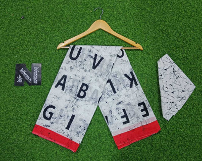 Suraj International Checkered, Color Block, Digital Print, Dyed, Floral Print, Printed, Self Design, Polka Print Daily Wear Pure Cotton Saree(White, Black, Red)