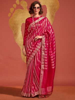Divastri Woven Banarasi Viscose Rayon Saree(Pink)