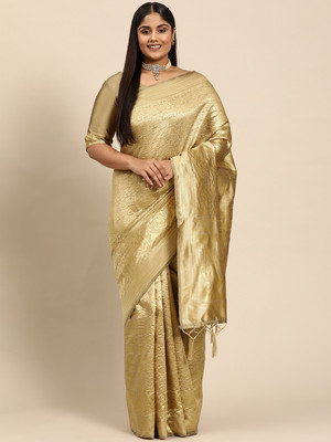 Sangria Woven Banarasi Silk Blend Saree(Cream)