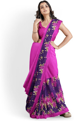 Saadhvi Printed Bandhani Georgette Saree(Pink)
