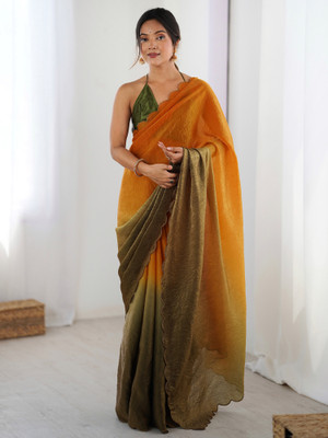 ANOUK Printed Bollywood Satin Saree(Multicolor)