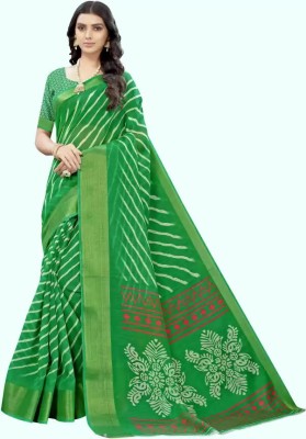 Vimalnath Synthetics Printed Daily Wear Cotton Blend Saree(Green)