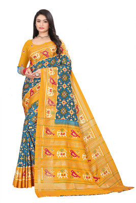 Fashion Max Self Design Patola Art Silk Saree(Multicolor)