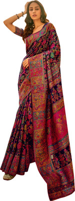 Divastri Woven Banarasi Cotton Silk Saree(Dark Blue)