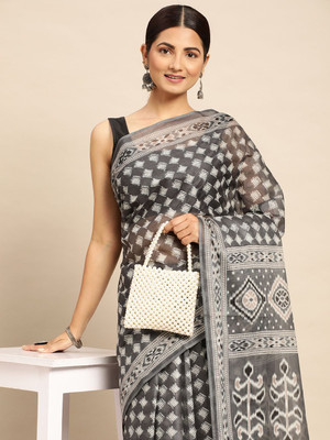 SHANVIKA Printed Daily Wear Pure Cotton Saree(Grey)