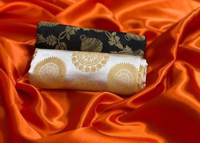 SHREEJI ENTERPRISE Self Design Bollywood Satin Saree(Orange)